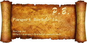 Pangert Borbála névjegykártya